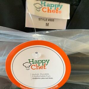 New In Package Men’s Happy Chef Uniforms Black Chef Jacket- Size M